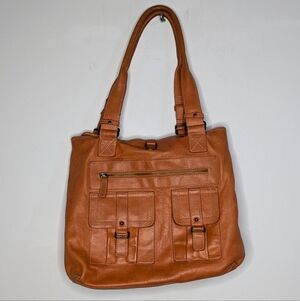 NOA Orange Leather Shoulder Bag